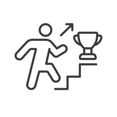 Rüya için, çizgi tasarımında, yeşil. Rüya, hedef, vizyon, hırs, başarı, yolculuk, beyaz arka plan vektöründeki motivasyon. Kurgulanabilir rüya vuruş simgesine