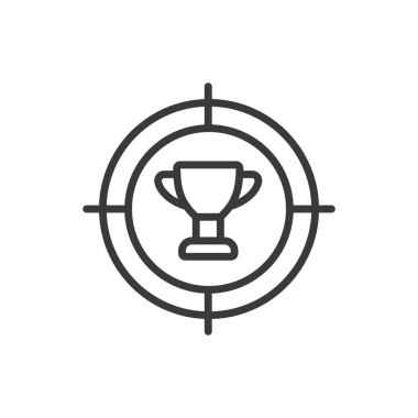 Cup Target, sıra tasarımı, yeşil. Kupa, hedef, gol, kupa, başarı, başarı, beyaz arka plan vektörü Cup Hedef düzenlenebilir vuruş simgesi