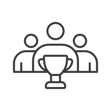 Kazanan takım, çizgi tasarımı, yeşil. Kazananlar, takım, zafer, başarı, başarı, işbirliği, arka plan vektörü şampiyonluğu kazananlar düzenlenebilir vuruş simgesi