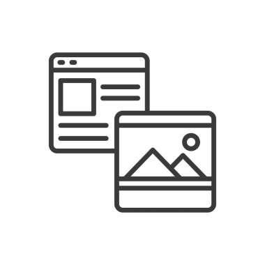 Web sitesi İçerik Doldurma, satır tasarımı. İçerik, dolum, web sitesi, metin, resim, ortam, beyaz arkaplan vektörüne yükleme. Web Sitesi İçeriği Düzenlenebilir Vuruş simgesi