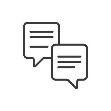 Sohbet eden açılır pencereler, sıra tasarımı. Sohbet, açılır pencereler, mesaj, sohbet, balon, iletişim, beyaz arka plan vektörü üzerine diyalog. Konuşan açılır pencereler düzenlenebilir vuruş simgesi