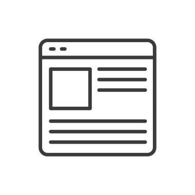 Web metin içeriği, satır tasarımı. Web, metin, içerik, yazı, belge, kelimeler, beyaz arkaplan vektörü makalesi. Web içeriği düzenlenebilir vuruş simgesi