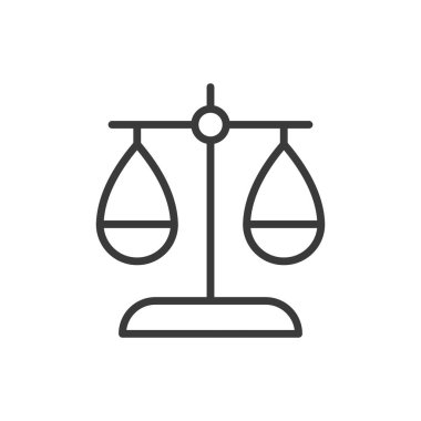 Hukuk Dengesi Ölçeği, sıra dizaynlı. Denge, ölçek, adalet, hukuk, eşitlik, adalet, beyaz arka plan vektörü mahkemesi. Kanun Ölçeklendirilebilir vuruş simgesini ölçeklendir