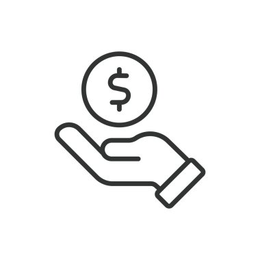 Satır tasarımına mikro yatırım ikonu. Mikro yatırım, finans, tasarruf, kısmi, büyüme, portföy, beyaz arka plan vektöründeki zenginlik. Mikro yatırım düzenlenebilir vuruş simgesi