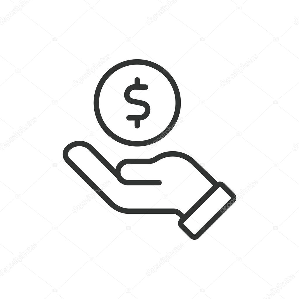 Micro investing icon in line design. Micro investing, finance, savings, fractional, growth, portfolio, wealth on white background vector. Micro investing editable stroke icon