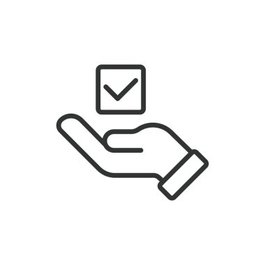 Bariz seçim, çizgi tasarımı ikonu. Bariz, seçim, karar, seçim, en iyi, açık, beyaz arka plan vektöründe göze çarpan. Açık seçik seçilmiş düzenlenebilir vuruş simgesi