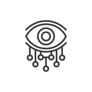 Akıllı sensör, çizgi dizaynı simgesi. Akıllı, sensör, teknoloji, yapay zeka, algılama, aygıt, akıllı, beyaz arka plan vektöründe izleme. Akıllı sensör düzenlenebilir vuruş simgesi