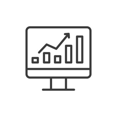 Web trafiği, satır tasarımı simgesi. Web, trafik, analitik, veri, ziyaretçiler, çevrimiçi, beyaz arka plan vektörü web sitesi. Web trafiği düzenlenebilir vuruş simgesi