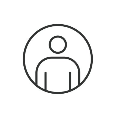 Hesap avatarı, satır tasarımı simgesi. Avatar, hesap, profil, resim, kullanıcı, kimlik, resim beyaz arkaplan vektörü. Hesap avatarı düzenlenebilir vuruş simgesi