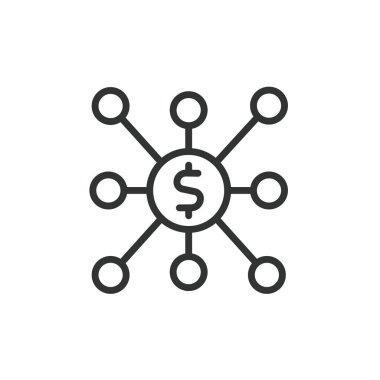 Çeşitlendirme işi, satır tasarımı ikonu. Çeşitlendirme, iş, strateji, büyüme, yatırım, risk, beyaz arka plan vektörü pazarı. Çeşitlendirme işi düzenlenebilir vuruş simgesi