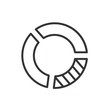 Radyal diyagram 33, satır dizaynında simge. Radyal, diyagram, 33, grafik, veri, segment, beyaz arkaplan vektörü yüzdesi. Radyal diyagram 33 düzenlenebilir vuruş simgesi