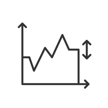 Trend öngörüsü, satır tasarımı simgesi. Trend, tahmin, tahmin, analiz, gelecek, projeksiyon, beyaz arka plan vektörü tahminleri. Eğilim öngörüsü düzenlenebilir vuruş simgesi