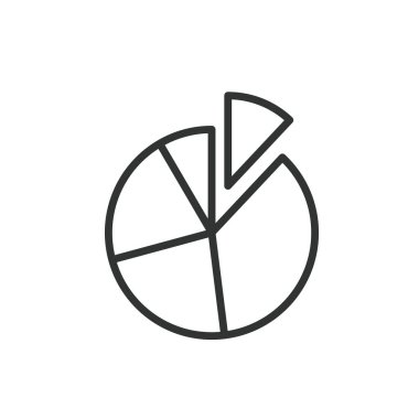 Pasta grafiğinin küçük bir parçası, çizgi tasarımı ikonu. Turta grafiği, segment, porsiyon, dilim, grafik, parça beyaz arkaplan vektörü. Pasta grafiğinin küçük bir parçası düzenlenebilir vuruş simgesi