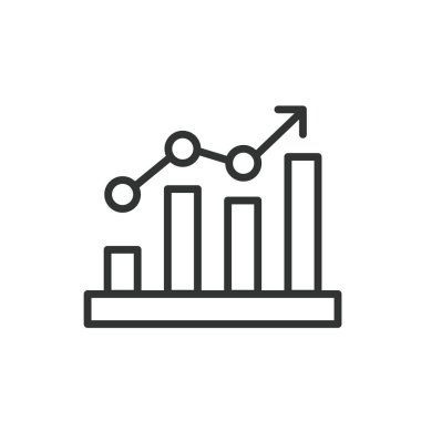 Moda noktaları, çizgi tasarımı ikonu. Eğilim, noktalar, grafik, veri, analiz, işaretleyiciler, beyaz arkaplan vektörü grafiği. Eğilim noktalarının düzenlenebilir vuruş simgesi