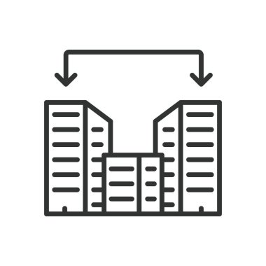 İş rekabetçiliği, tasarım ikonu. Rekabet, iş, strateji, piyasa, büyüme, performans, beyaz arka plan vektöründe avantaj. Ticari rekabet gücü düzenlenebilir vuruş simgesi