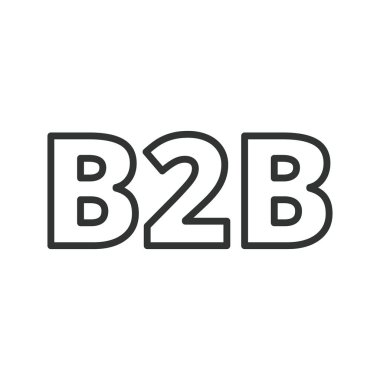 B2B işareti, satır tasarımı simgesi. B2B, iş, ortaklık, işlem, ticaret, takas, beyaz arka plan vektörü üzerinde anlaşma. B2B imza düzenlenebilir vuruş simgesi
