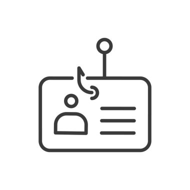 Kişisel bilgiler, satır dizaynı simgesi. Kayıp, kişisel, bilgi, veri, kimlik, profil, beyaz arkaplan vektörü ile bağlantı. Kişisel bilgilendirme düzenlenebilir vuruş simgesi avlanıyor