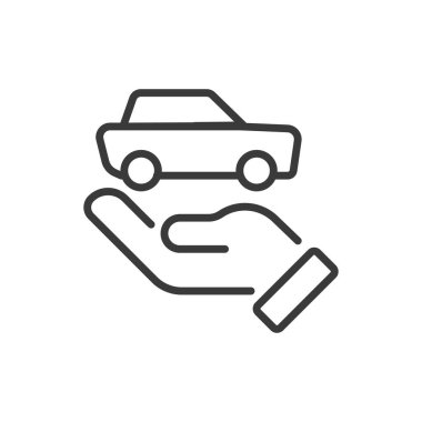 Araba bakımı, tasarım ikonu. Araba, bakım, temizlik, koruma, cilalama, beyaz arka plan vektöründe onarım. Araba bakımı düzenlenebilir vuruş simgesi