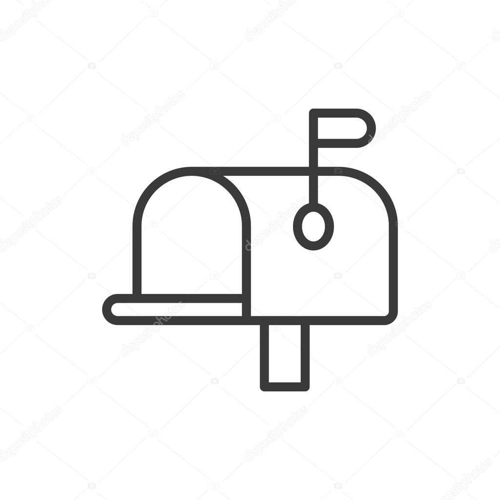 Empty Mailbox, icon in line design. Empty, mailbox, inbox, mail, no, message, vacant on white background vector. Empty Mailbox editable stroke icon