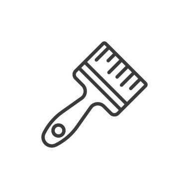 Industrial paintbrush, icon in line design. Paintbrush, industrial, tool, painting, worker, factory, construction on white background vector. Industrial paintbrush editable stroke icon clipart