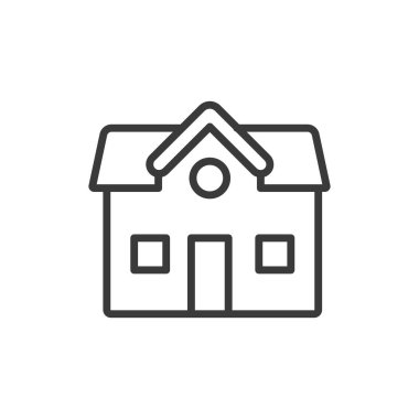 Aile evi, tasarım ikonu. Aile, ev, ev, barınak, yaşam, konut, beyaz arka plan vektöründe rahat. Aile evi düzenlenebilir vuruş simgesi