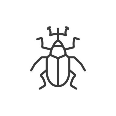 Buğday biti, çizgi tasarımı ikonu. Buğday biti, böcek, böcek, böcek, tarım, mahsul, beyaz arkaplan vektörü Weevil düzenlenebilir vuruş simgesi