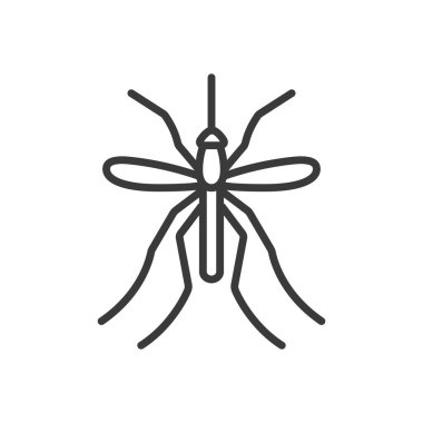 Sivrisinek, çizgi tasarımı ikonu. Sivrisinek, böcek, böcek, vektör, kan emici, beyaz arka plan vektörü Sivrisinek düzenlenebilir vuruş simgesi üzerindeki kanatlar