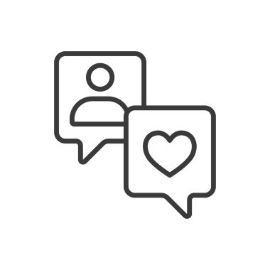 Charity sohbet simgesi dizayn edildi. Sadaka, sohbet, sohbet, yardım, destek, iletişim, mesaj beyaz arka plan vektörü. Charity sohbet düzenlenebilir vuruş simgesi