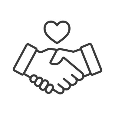 Charity Deal, tasarım ikonu. Sadaka, anlaşma, anlaşma, destek, ortaklık, işbirliği, bağışta bulunma. Charity Deal düzenlenebilir vuruş simgesi