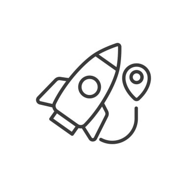 Hedef roket, hedef, roket, fırlatma, hedef, füze, hedef, beyaz arka plan vektörü uzayı. Roket, hedef, roket, füze fırlatma hedefi düzenlenebilir vuruş simgesi