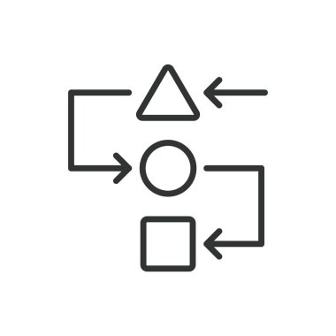 Çeşitli adım adım görevler, satır tasarımı simgesi. Görevler, adım adım, iş akışı, süreç, hedef, eylem planı beyaz arka plan vektörü. Çeşitli adım adım görevler, satır dizaynında düzenlenebilir vuruş simgesi