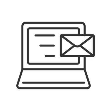 E- posta gönderiliyor, satır tasarımı simgesi. E- posta, gönderme, posta, mesaj, zarf, iletişim, beyaz arkaplan vektöründeki posta simgesi. E- posta gönderme, satır tasarımı düzenlenebilir vuruş simgesi simgesi