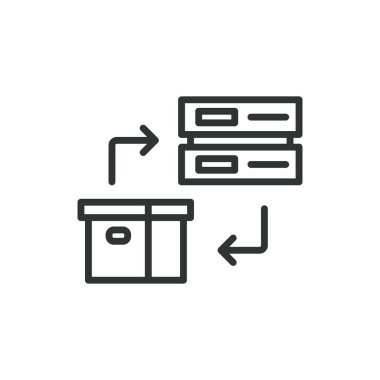 Ağ kutusu, satır tasarımı simgesi. Ağ, kutu, yönlendirici, sunucu, bağlantı, veri, kablosuz beyaz arkaplan vektörü. Ağ kutusu düzenlenebilir vuruş simgesi