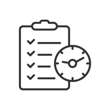 Hızlı görevler, satır tasarımı ikonu. Hızlı görevler, hızlı işler, hızlı işler, hızlı görevler, görev verimliliği, hızlı üretkenlik, beyaz arka plan vektöründeki zaman yönetimi. Hızlı görevler düzenlenebilir vuruş simgesi