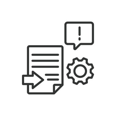 Geliştirilmiş kütükleme, satır tasarımı simgesi. Gelişmiş günlük kaydı, gelişmiş günlük kaydı, günlük analizi, sistem izleme, beyaz arkaplan vektöründeki olay izleme. Gelişmiş günlük kaydı düzenlenebilir vuruş simgesi