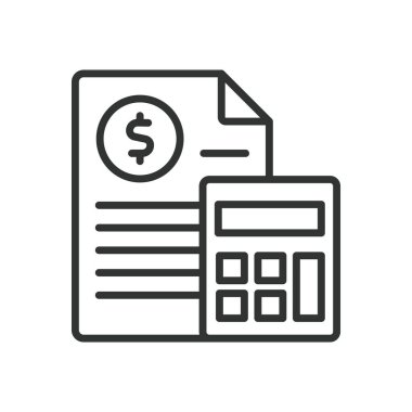 Finansal, çizgi tasarımı ikonu. Finansal, finans, zenginlik, para, yatırım, bütçe, beyaz arkaplan vektörü üzerindeki tasarruflar finansal düzenlenebilir vuruş ikonu