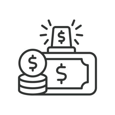 Acil durum fonu, tasarım ikonu. Acil durum fonu, tasarruf, finansal acil durum, kara gün fonu, beyaz arka plan vektöründe tasarruf hedefi. Acil fon düzenlenebilir vuruş simgesi
