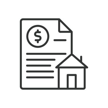 İpotek, dizayn edilmiş bir ikon. İpotek, kredi, gayrimenkul, ev, mülk, finans, beyaz arka planda ev sahipliği. İpotek düzenlenebilir vuruş simgesi