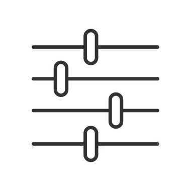 Ayarlamalar, satır tasarımı simgesi. Ayarlama, ayarlar, değişiklik, değişiklik, ayar, optimize etme, beyaz arkaplan vektörü üzerinde kontrol. Ayarlar, satır tasarımı düzenlenebilir vuruş simgesi simgesi