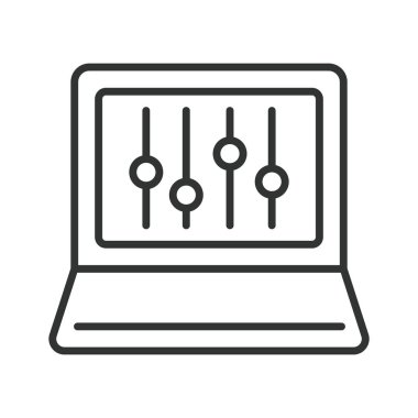 Satır dizaynında konsol simgesi. Konsol, terminal, komut, komut, kodlama, betik, kabuk beyaz arkaplan vektörü. Satır tasarımı düzenlenebilir vuruş simgesindeki konsol simgesi