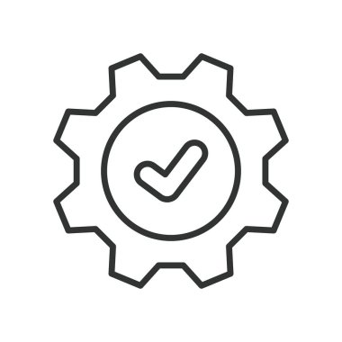 Kalite Kontrol, satır tasarımı simgesi. Kalite kontrol, Denetim, Standartlar, Uyum, Kalite Güvencesi, Test, Beyaz arka plan vektörü sertifikası. Kalite Denetimi Düzenlenebilir Vuruş simgesi