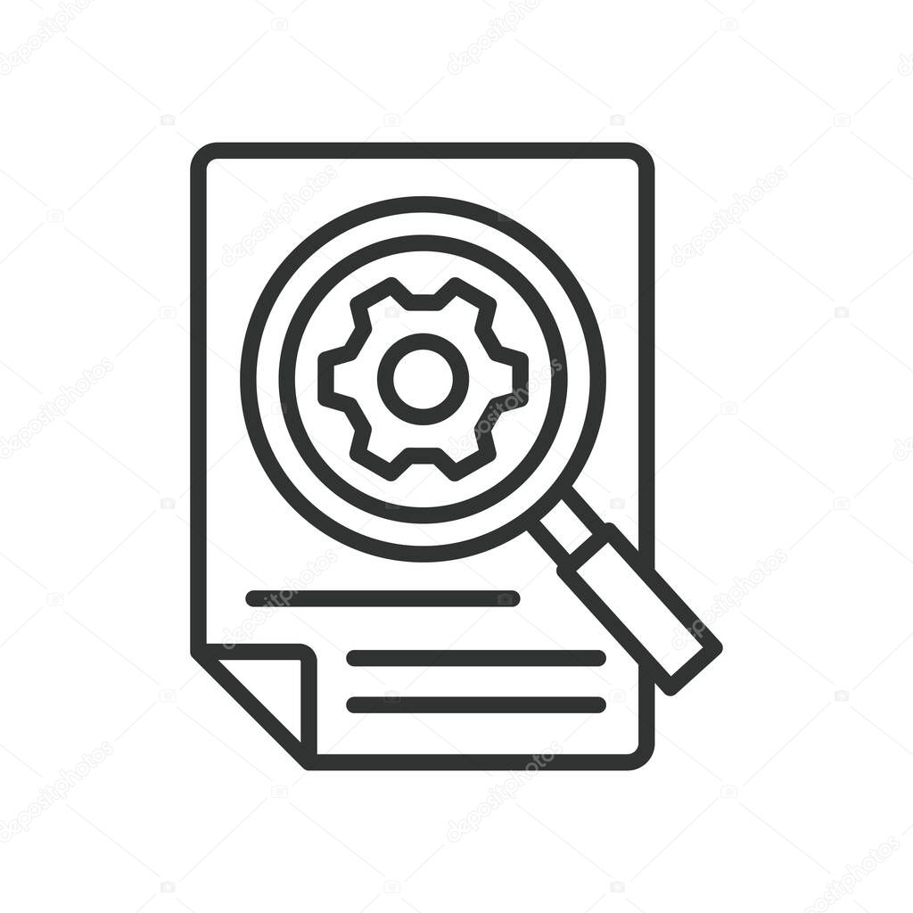 Audit, icon in line design. Compliance, Inspection, Financial audits, risk assessment, Internal audit, External audit on white background vector. Audit editable stroke icon