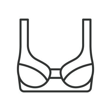 Sütyen, tasarım ikonu. Sütyen, iç çamaşırı, iç çamaşırı, destek, kayış, fincan, beyaz arkaplan vektörü, düzenlenebilir sütyen ikonu
