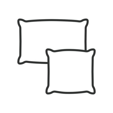 Yastıklar, dizayn edilmiş bir ikon. Yastıklar, yastıklar, yumuşak, uyku, konfor, yatak odası, beyaz arka plan vektörü yastıklar düzenlenebilir vuruş simgesi