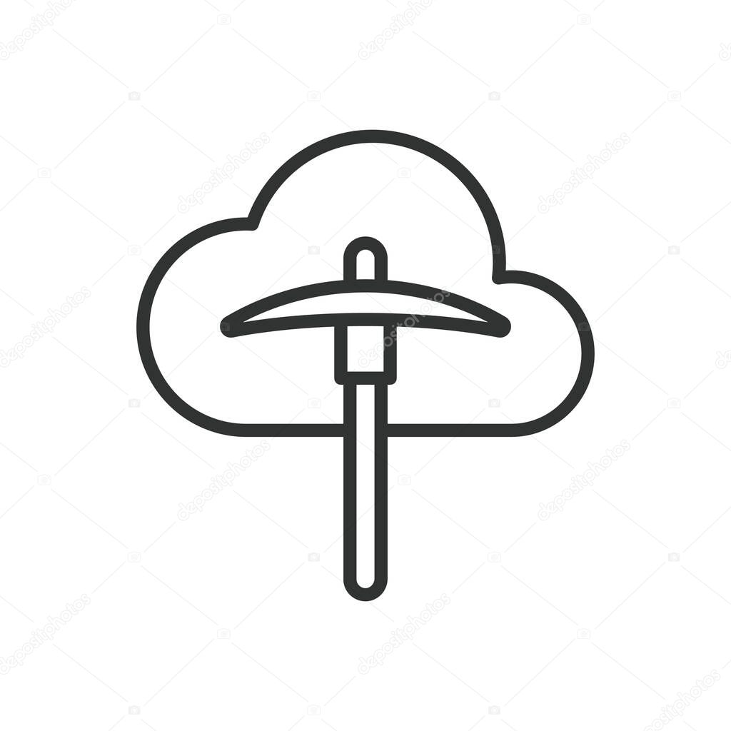 Cloud technology, icon in line design. Cloud technology, cloud computing, cloud services, cloud infrastructure on white background vector. Cloud technology, editable stroke icon