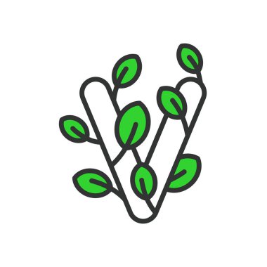 V-etiketi, çizgi tasarımı ikonu, yeşil. V-Etiketi, vegan, vejetaryen, sertifika, gıda etiketi, bitki bazlı, beyaz arka plan vektörü onaylı. V-etiketi, düzenlenebilir vuruş simgesi