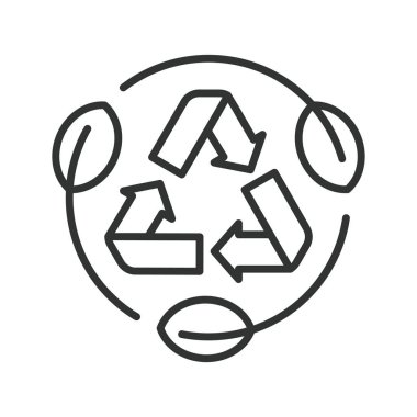 Biodegradable, icon in line design. Biodegradable, eco-friendly, compostable, packaging, green, sustainable, environment on white background vector. Biodegradable editable stroke icon