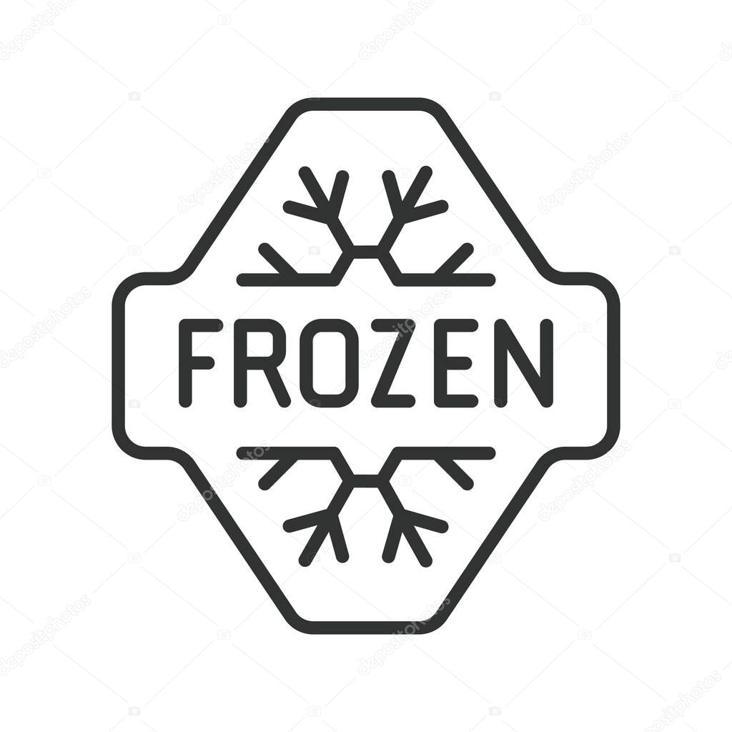 Frozen, icon in line design. Frozen, cold, ice, snowflake, freeze, storage, chilled on white background vector Frozen editable stroke icon