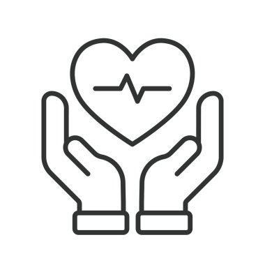 Sağlık hizmeti, çizgi tasarımı ikonu. Sağlık, sağlık, hastane, doktor, tedavi, klinik, beyaz arka plan vektörü sağlık hizmeti ikonu üzerinde hasta