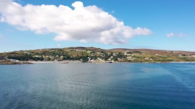 Aerial view of Leabgarrow on Arranmore Island in County Donegal, Republic of Ireland.